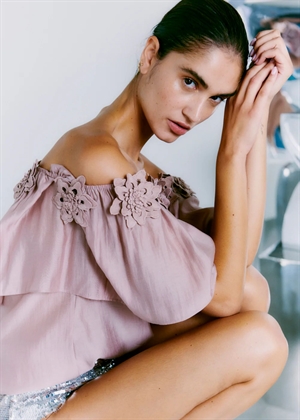 Molly bluse with flounce & deco Fawn Copenhagen Muse 